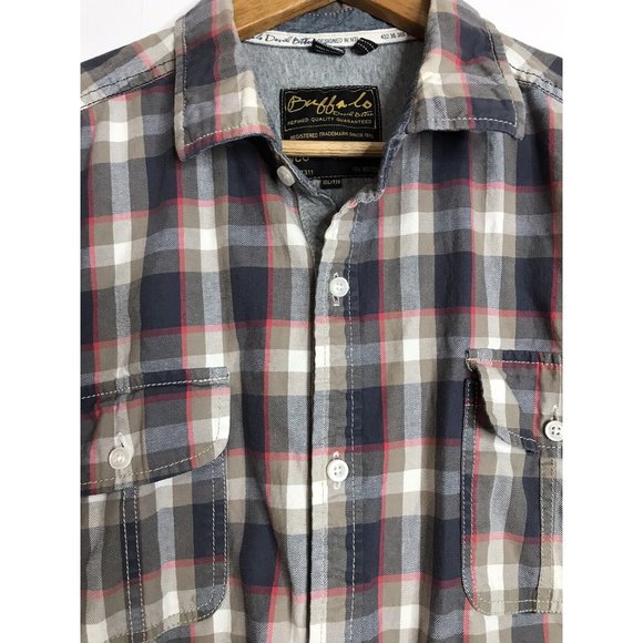 Buffalo David Bitton 2XL Plaid Gray Multicolor Long Sleeve Shirt - Picture 2 of 7